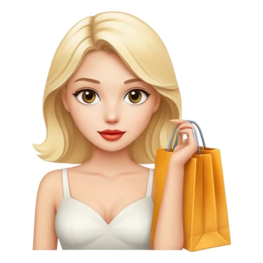 Elegant blonde model shopping sticker