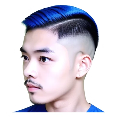 Nam 15 tuổi, da trắng, tóc under cut màu xanh lá cây vuốt ngược ra sau, mắt đen, áo khoác da màu cam , bên trong mặc áo cộc tay màu trắng, đeo khuyên tai màu bạc, mặt ngầu sticker