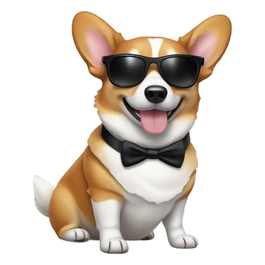 Corgi in a tuxedo with sunglasses  sticker