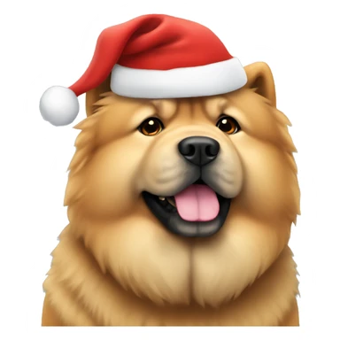 Chow chow with Santa hat sticker