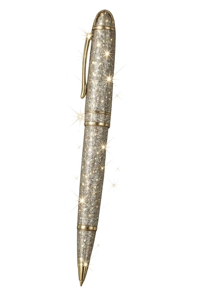 sparkly designer pen sticker