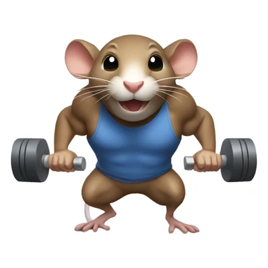 rat that is strength training  sticker