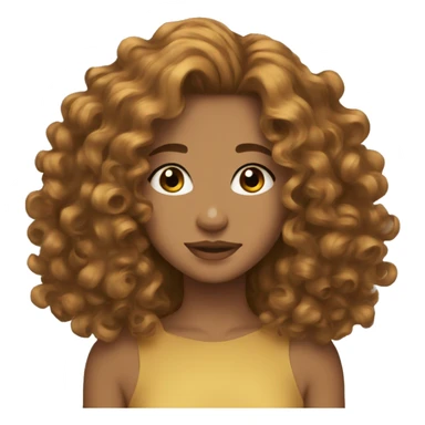 Golden brown curly hair aesthetic sticker