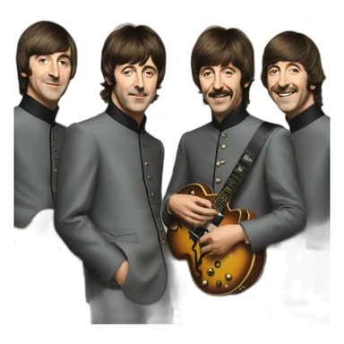 the Beatles four guys sticker