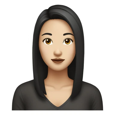 Create a face of myself. I'm a girl, Asian, round bit square face, full lips, dark brunette sticker