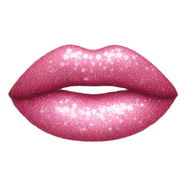 Kissing face with pink glitter heart sticker
