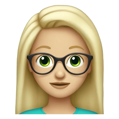 Blonde girl with glasses and blue/green eyes  sticker