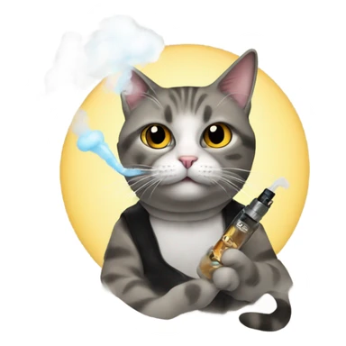 cat with a vape sticker