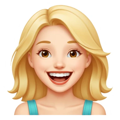 beautiful girl with joyful laugh sticker