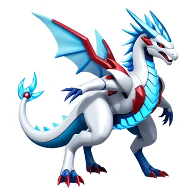 Futuristic Kyurem-reshiram-salamence-dialga-suicune-hybrid, full body sticker