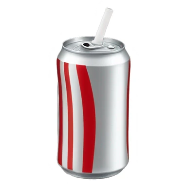 diet coke can with striped straw sticker