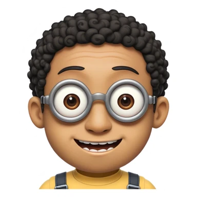 Black minion with a short curly to and braces sticker