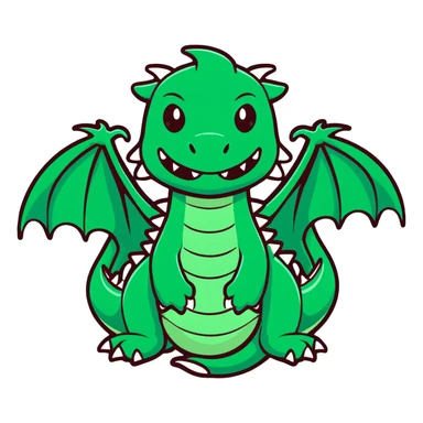 three-headed dragon Gorynych cartoonish sticker style sticker