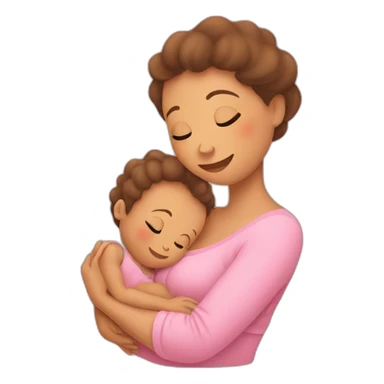 Baby cuddling mother sticker