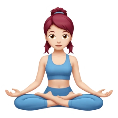 Beautiful burgundy long haired girl doing yoga sticker