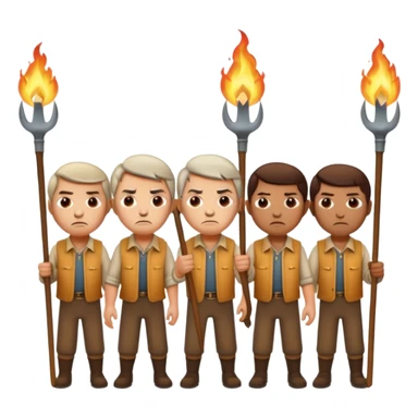 les villagois avec des fourches et des torches sticker