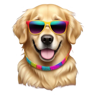 golden retriever wearing pit vipers  sticker