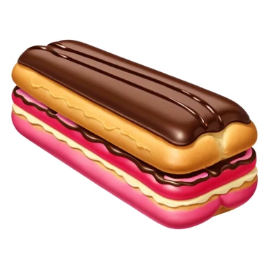eclair pastry with chocolate on top sticker