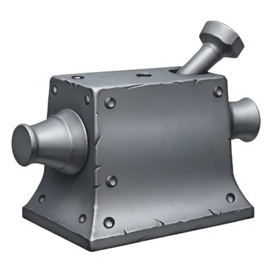 Rectangular anvil with one cone-like end sticker