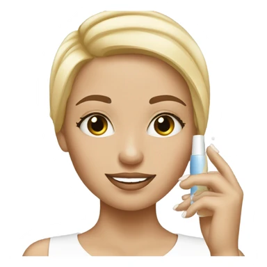girl with blonde hair doing skincar sticker