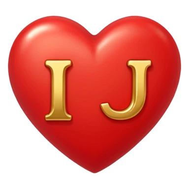A red heart with the letter "J" in the middle sticker