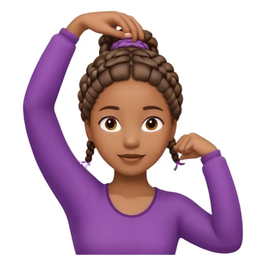 Black girl with braided hair doing a stretch, minimal and cheerful sticker