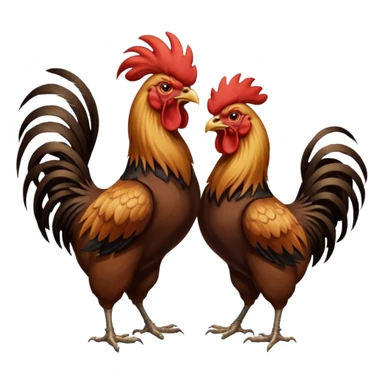 Gallo de pelea realista peleando con otro gallo sticker
