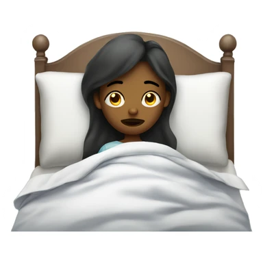 Sick girl in bed sticker