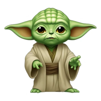 Yoda qui fait un pousse vert le haut sticker