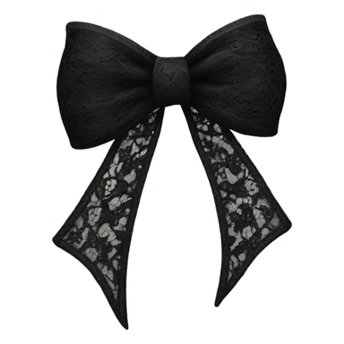 black lace bow with black lace sticker