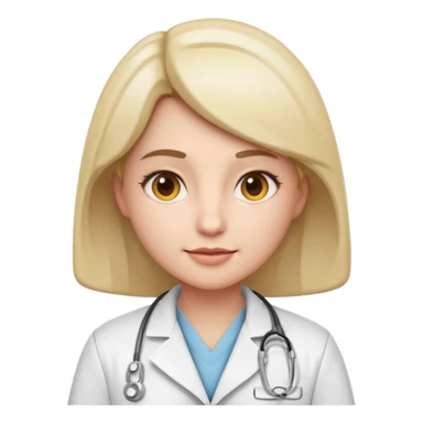  Depict a nurse in a white coat, with a light expression and the soft detail typical of modern emojis. The scene should have a clean look, with subtle shadows and smooth outlines, maintaining the 3D cartoon style used in iOS emojis. Keep it consistent with the emoji style. sticker