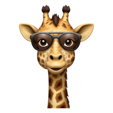 giraffe head and body wtih black sunglasses  sticker