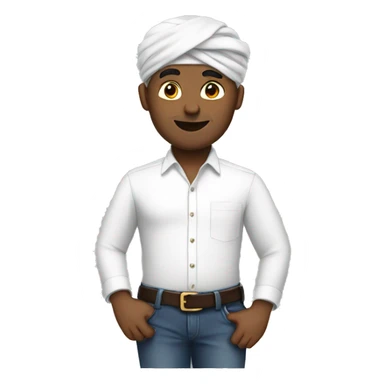 man in white shirt with turban sticker