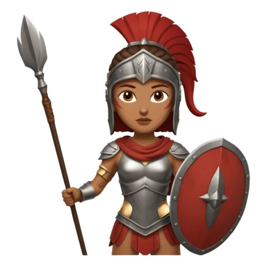 woman spartan warrior holding spear and shield sticker
