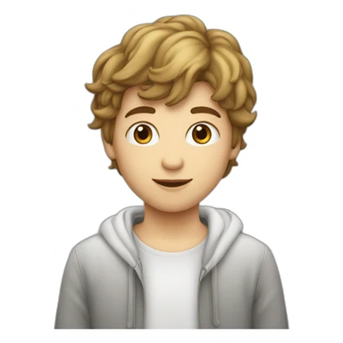 garçon amoureux coeur blanc dans son ceour sticker