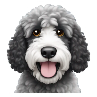 black and dark grey sheepadoodle sticker