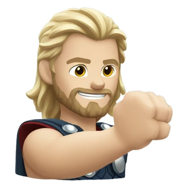 Can you make an emoji of Thor waving his hand in a friendly gesture sticker