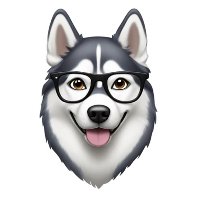 Husky with glasses sticker