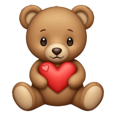 Teddy with heart on the side sticker