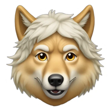 Donald Trump as a wolf with wig sticker