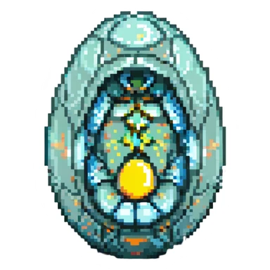 cranial, eye, MRI, SCAN, egg, embryonic, inside of glass egg, dark creature, eerie, otherworldly, crystal embryo, tiny embryo. fetoid shape sticker