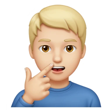 Persona mordiéndose el dedo índice pero solo la punta del dedo  sticker