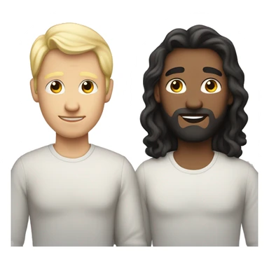 Polyamorous three men couple. one blond in the middle of 2 white skin with dark hair sticker