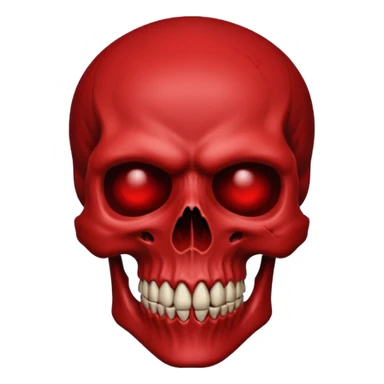Scary red skull with body sticker