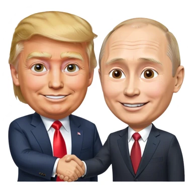 Trump and Putin shake hands sticker