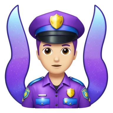 Glitter Purple and Cian police sticker
