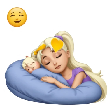Ariana Grande with platinum blonde hair sleeping sticker