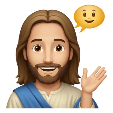 jesus sonrie y una burbuja de dialogo dice gracias por tu compra sticker
