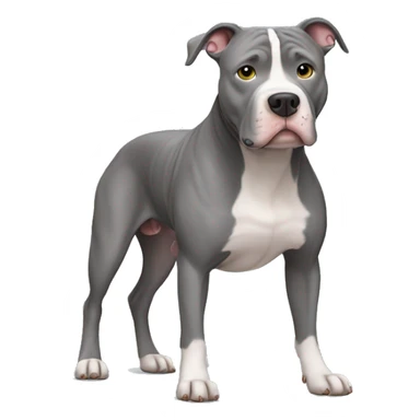 Gray Pitbull standing sticker