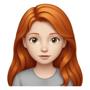 Ginger head girl with long hair and light grey eyes sticker